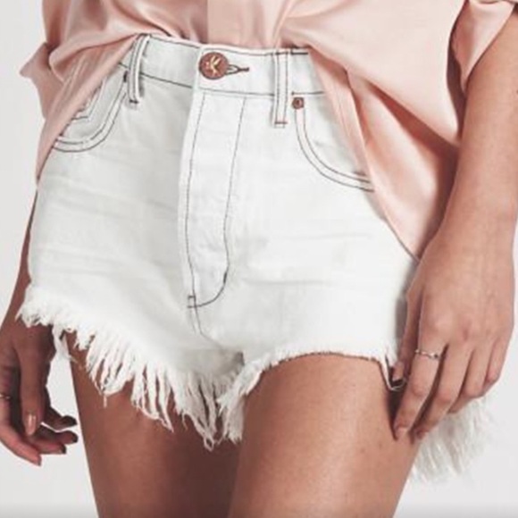 One Teaspoon Pants - One Teaspoon white denim shorts
